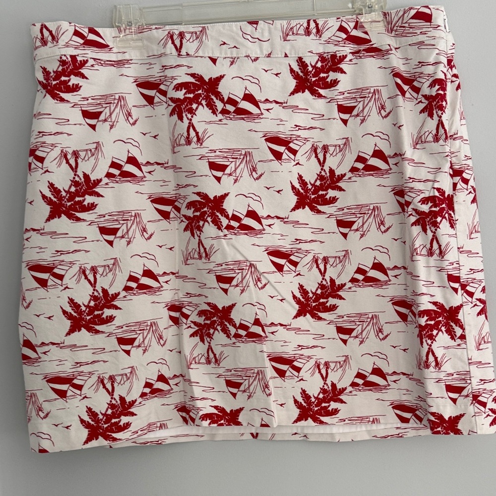 Talbots Red and White Mini Skirt